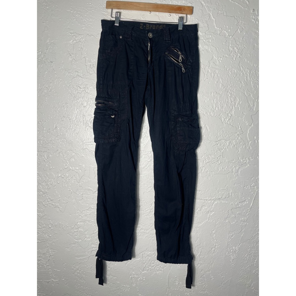 Z Brand Navy Blue Cargo Pants Women's 27 Utility Zip Pocket Y2K Grunge